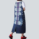 Vestido largo de mezclilla con estampado de burbujas